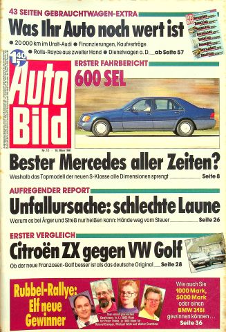 Deckblatt Auto Bild (12/1991)